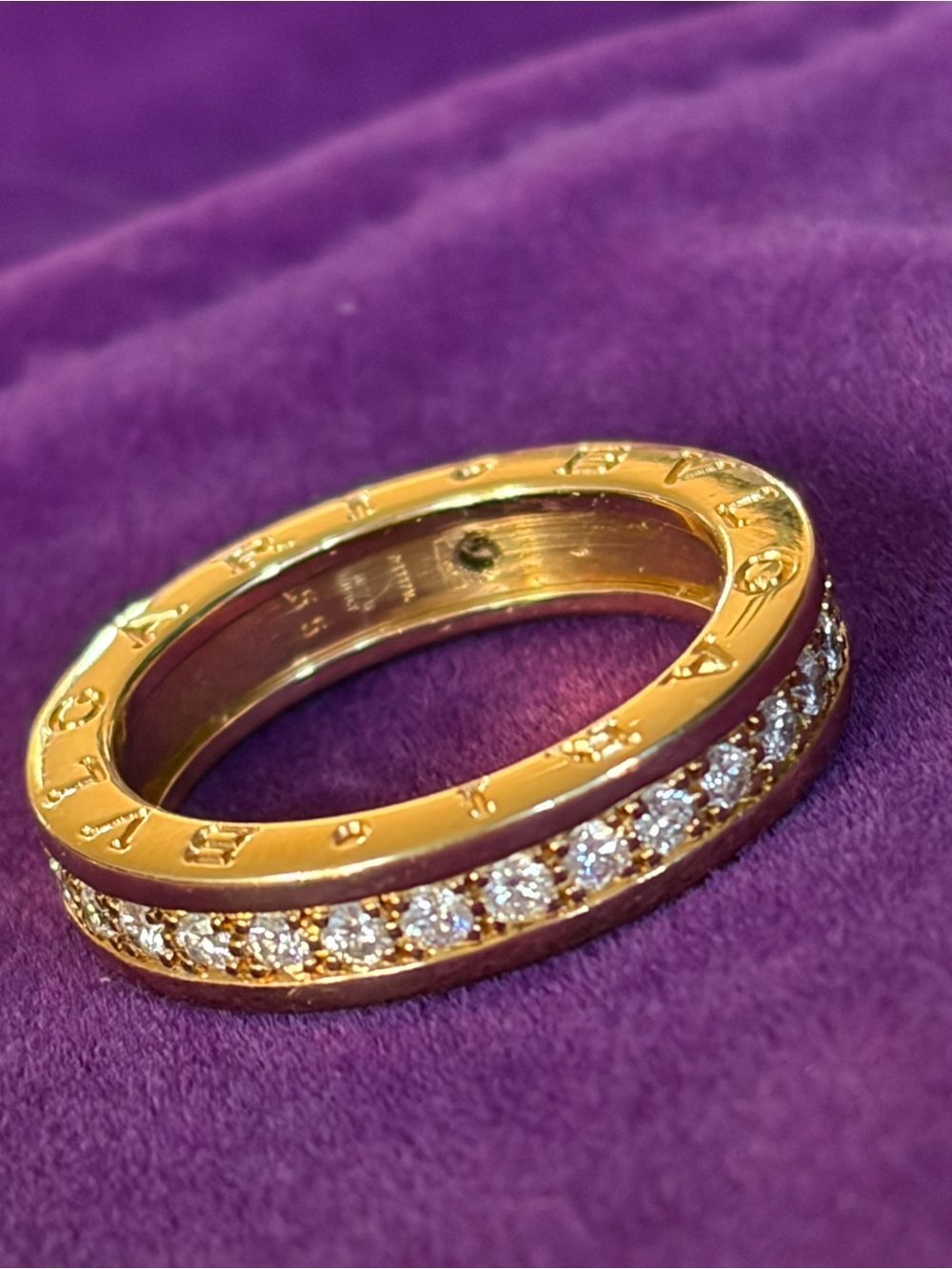Bvlgari / Bulgari 18 K yellow, gold and diamond eternity band ring size 7 1/2